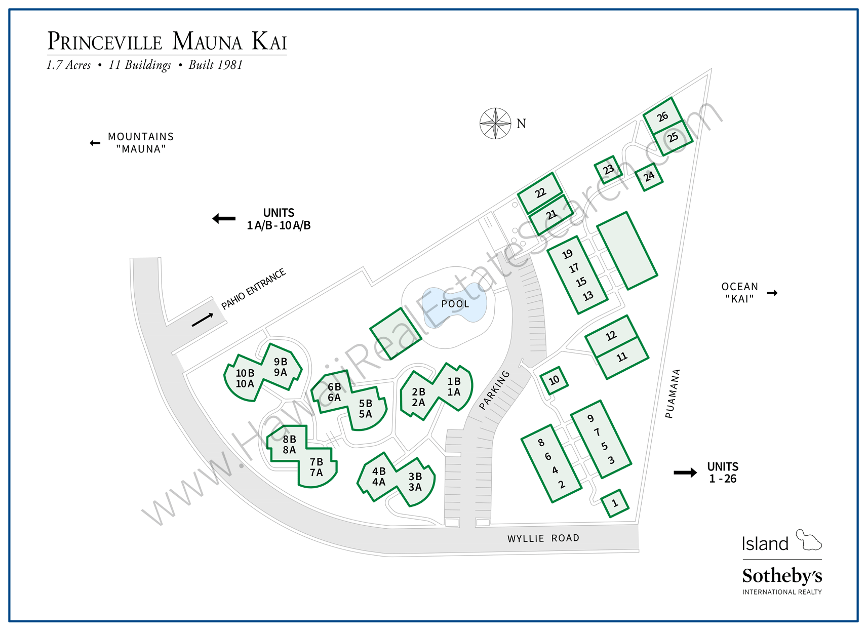 Princeville Mauna Kai Property Map